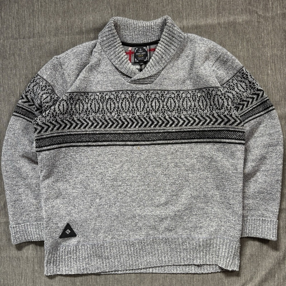 Grey Point Zero Gold Black Label Knit Sweater - L